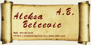 Aleksa Belčević vizit kartica